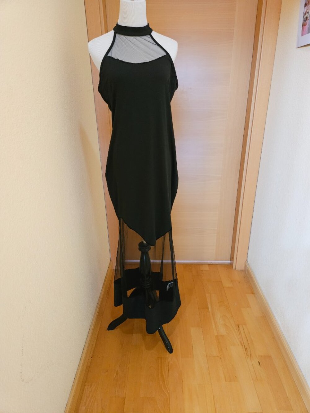 Bailey44 Jacqueline Black Mesh Panel Midi Dress Size M